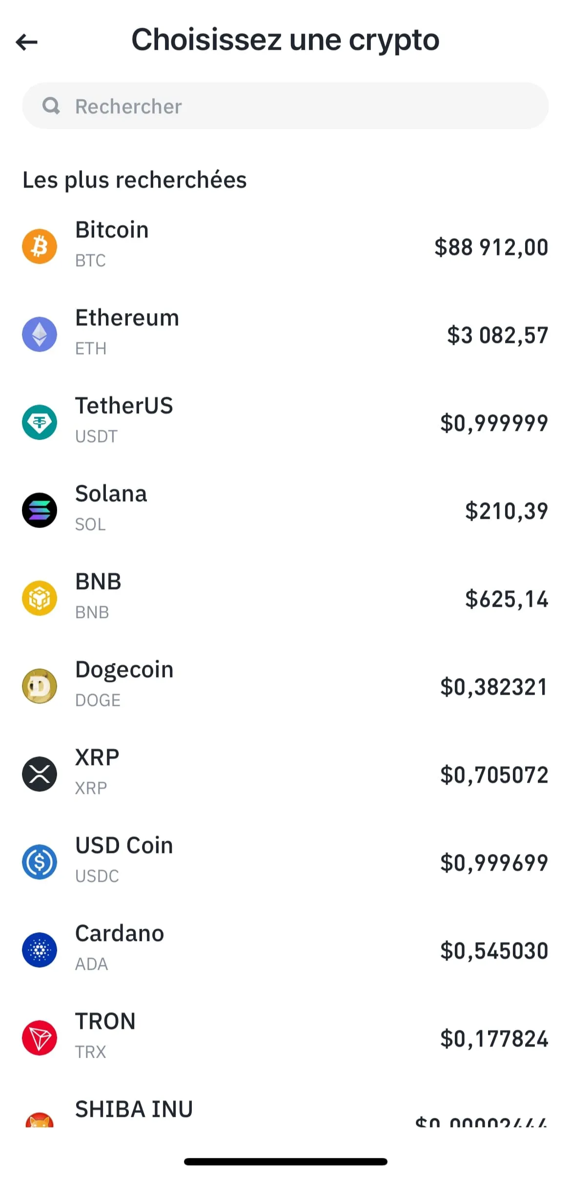 binance application liste crypto a acheter