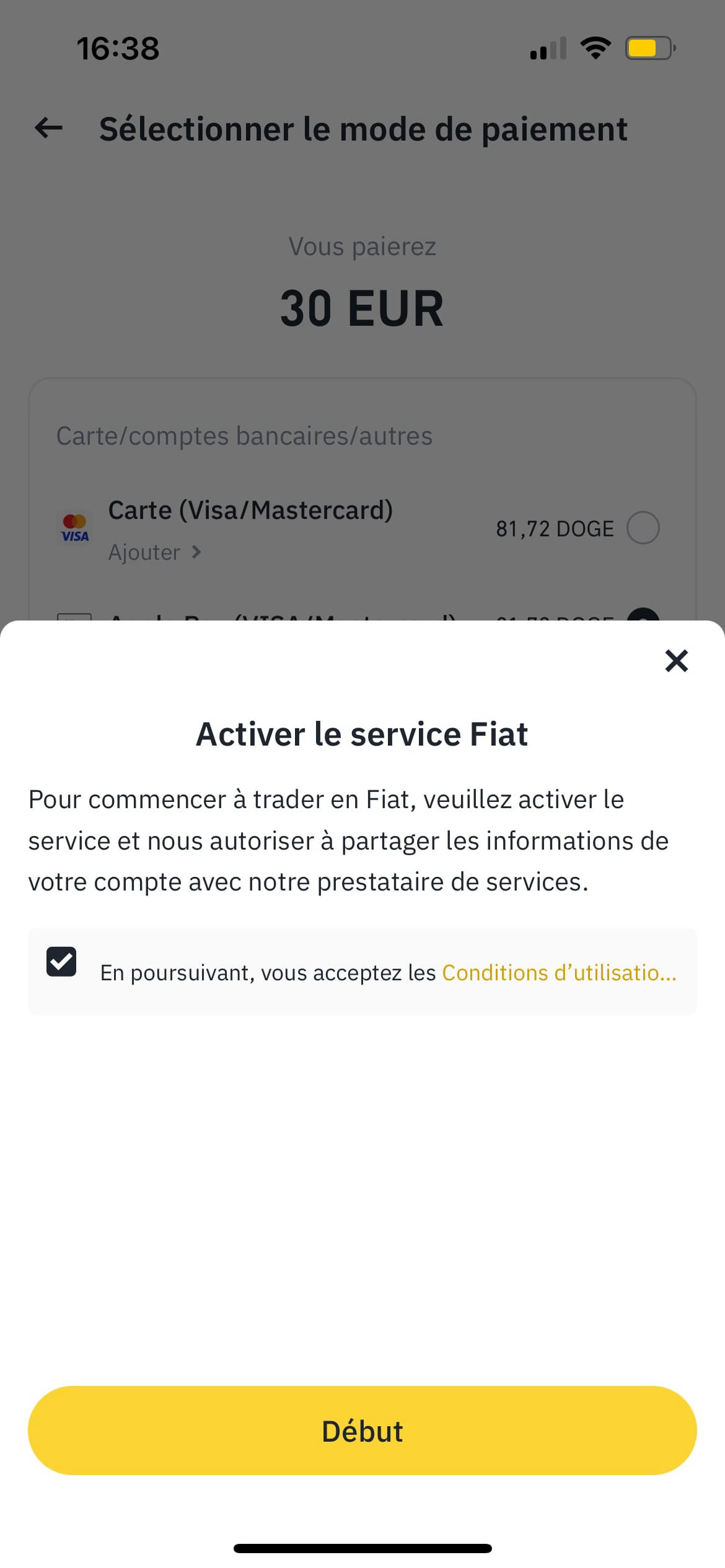 binance service fiat confirmation